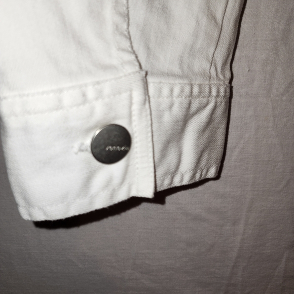 Women's White Venezia Crop Jean Cotton Denim Jacket Size 26 - Picture 5 of 9